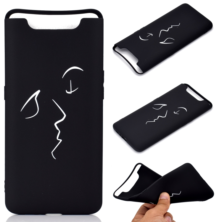 

For Galaxy A80 Shockproof Stick Figure Pattern Soft TPU Protective Case(Kiss)