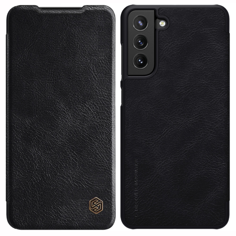 

For Samsung Galaxy S21 FE 2021 NILLKIN QIN Series Crazy Horse Texture Horizontal Flip Leather Case with Card Slot(Black)
