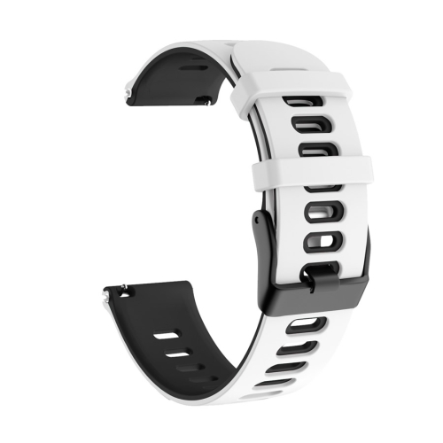 

20mm For Garmin Vivoactive 3 / Venu Universal Two-color Silicone Replacement Strap Watchband(White Black)