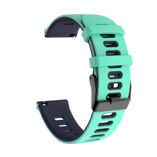 

22mm For Garmin Vivoactive 4 / Venu 2 Universal Two-color Silicone Replacement Strap Watchband(Green Blue)