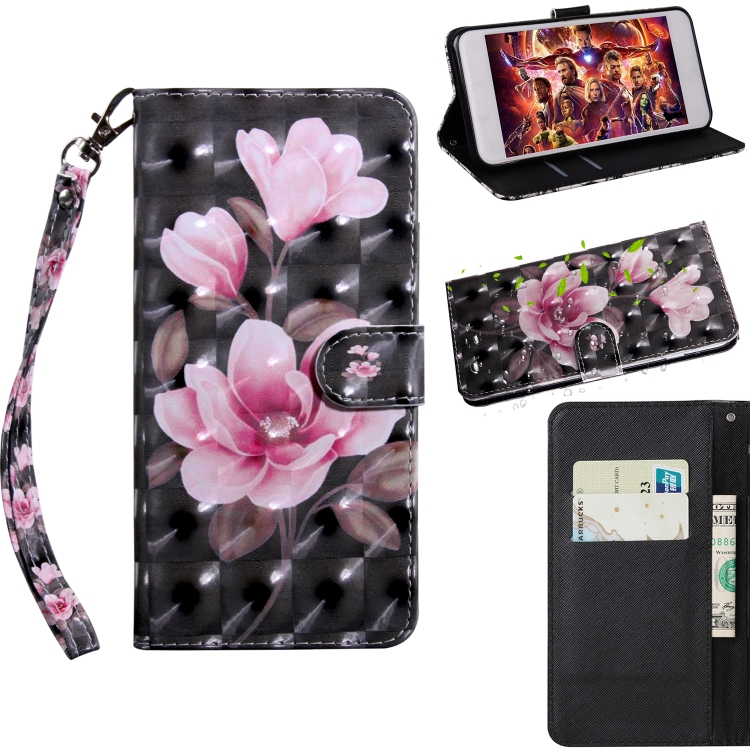 

For Xiaomi Redmi 8A 3D Painting Pattern Coloured Drawing Horizontal Flip TPU + PU Leather Case with Holder & Card Slots & Wallet(Pink Flower)