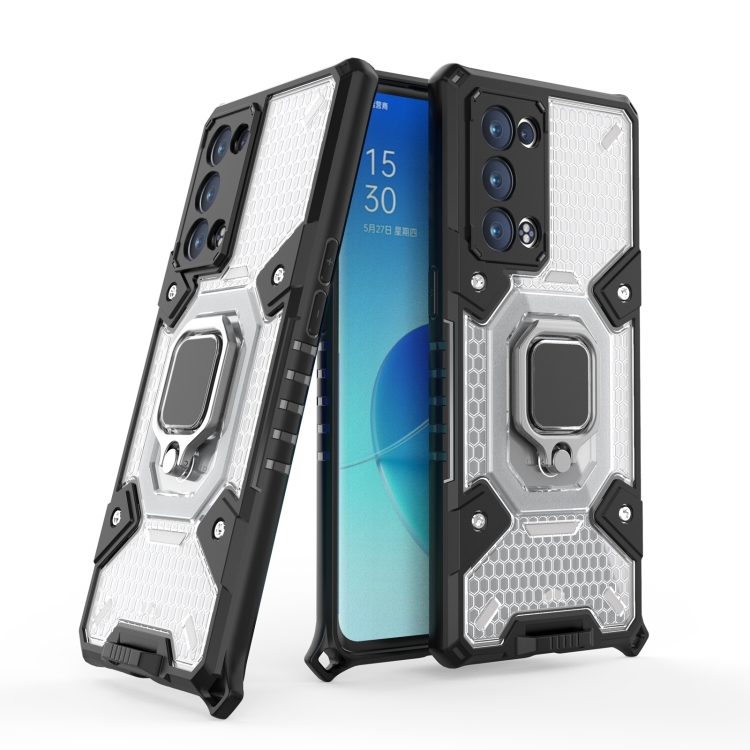 

For OPPO Reno6 Pro+ 5G Space PC + TPU Ring Holder Protective Case(White)