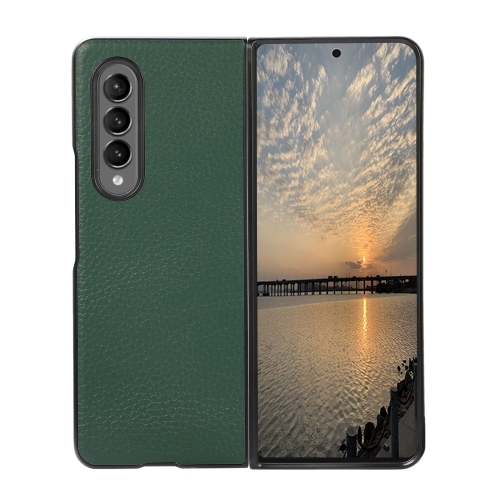 

For Samsung Galaxy Z Fold3 5G Litchi Texture Shockproof Protective Leather Case(Green)