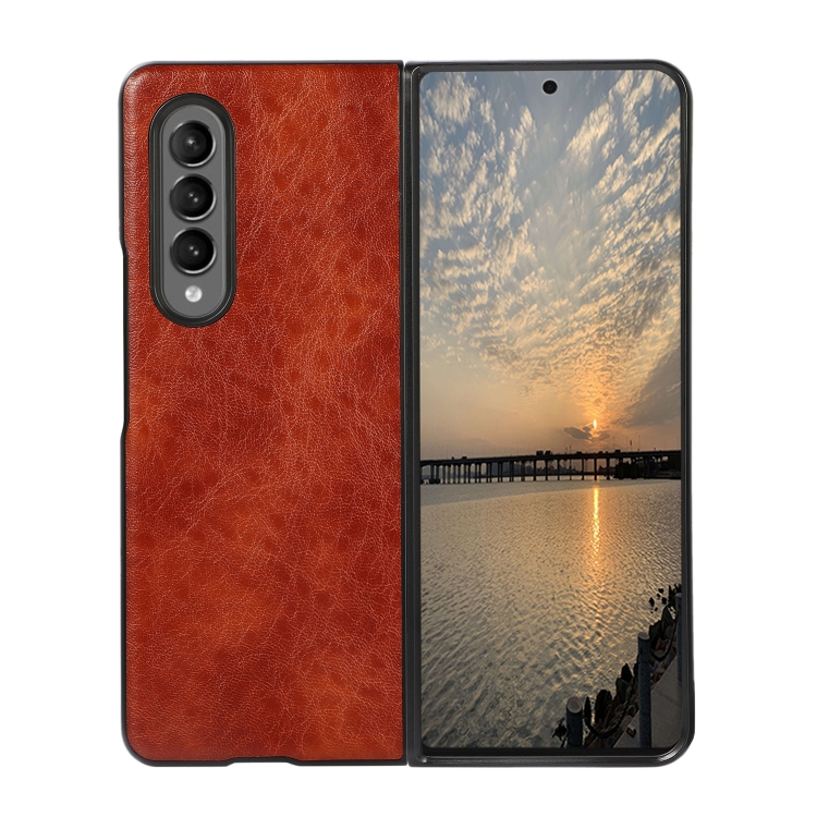 

For Samsung Galaxy Z Fold3 5G Crazy Horse Texture Shockproof Protective Leather Case(Brown)