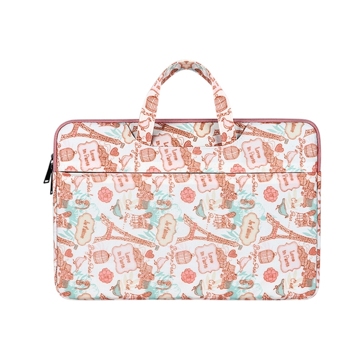 

ST01DZ Lightweight Canvas Printed Laptop Bag, Size:13.3 inch(Flower Pink)