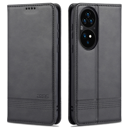 

For Huawei P50 Pro AZNS Magnetic Calf Texture Horizontal Flip Leather Case with Card Slots & Holder & Wallet(Black)