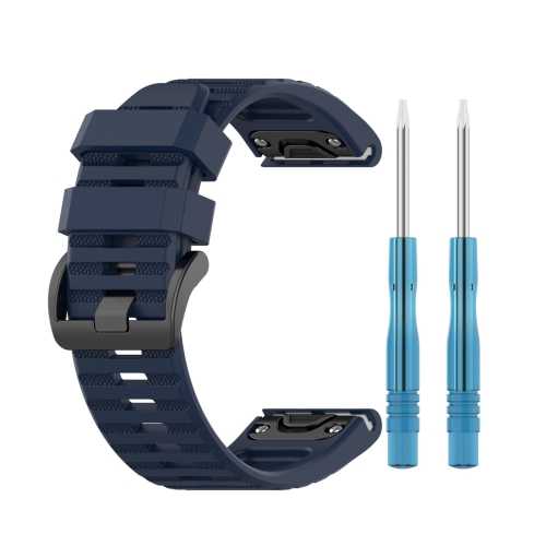 

For Garmin Fenix 6 22mm Smart Watch Quick Release Silicon Wrist Strap Watchband(Dark Blue)