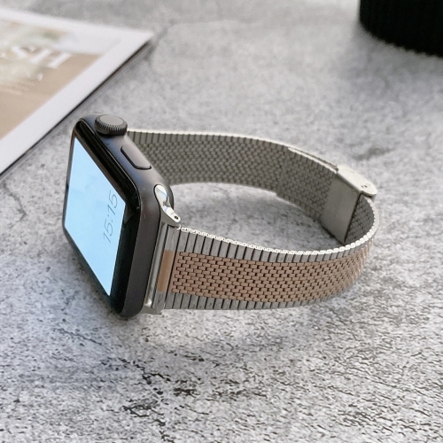 

Small Waist Steel Replacement Strap Watchband For Apple Watch Series 6 & SE & 5 & 4 40mm / 3 & 2 & 1 38mm(Silver Rose Gold)