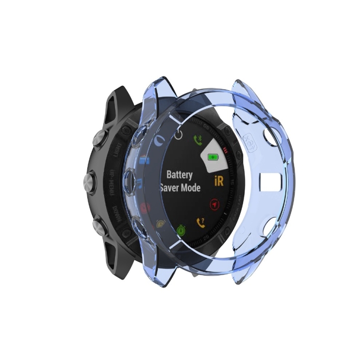 

For Garmin Fenix 6X / 6X Pro Smart Watch Half Coverage TPU Protective Case(Transparent Blue)