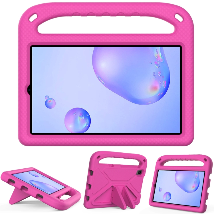 

For Samsung Galaxy Tab A 8.4 2020 SM-T307U Handle Portable EVA Shockproof Anti Falling Protective Case with Triangle Holder(Rose Red)