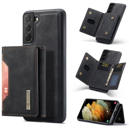 

For Samsung Galaxy S21 DG.MING M2 Series 3-Fold Multi Card Bag + Magnetic Back Cover Shockproof Case with Wallet & Holder Function(Black)