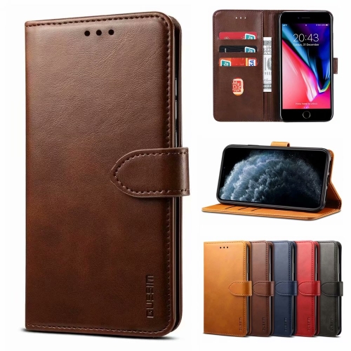 

For Samsung Galaxy A41 GUSSIM Business Style Horizontal Flip Leather Case with Holder & Card Slots & Wallet(Brown)