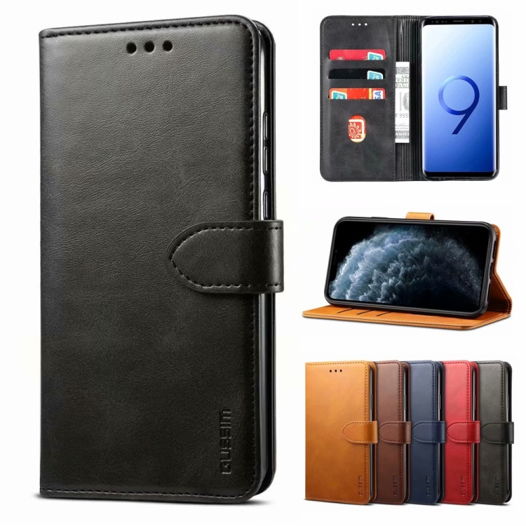 

For Samsung Galaxy A41 GUSSIM Business Style Horizontal Flip Leather Case with Holder & Card Slots & Wallet(Black)