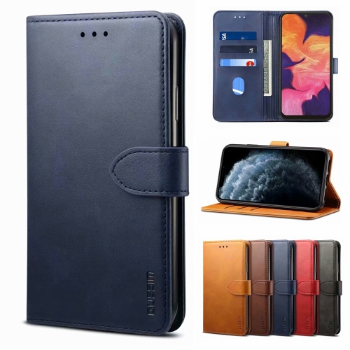 

For Samsung Galaxy S21 Ultra 5G GUSSIM Business Style Horizontal Flip Leather Case with Holder & Card Slots & Wallet(Blue)
