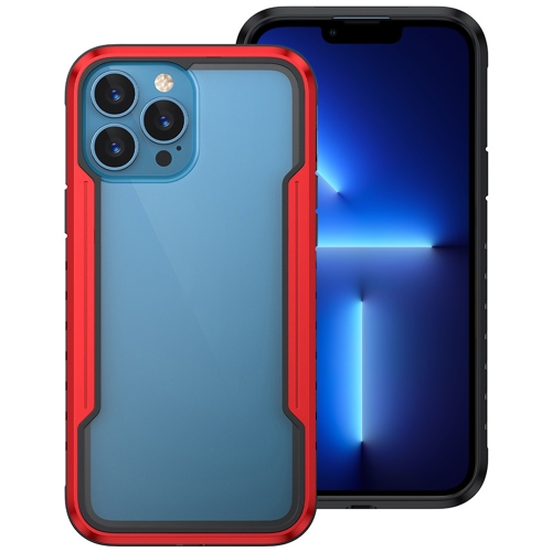 

Armor Metal Clear PC + TPU Shockproof Case For iPhone 13 Pro Max(Black Red)