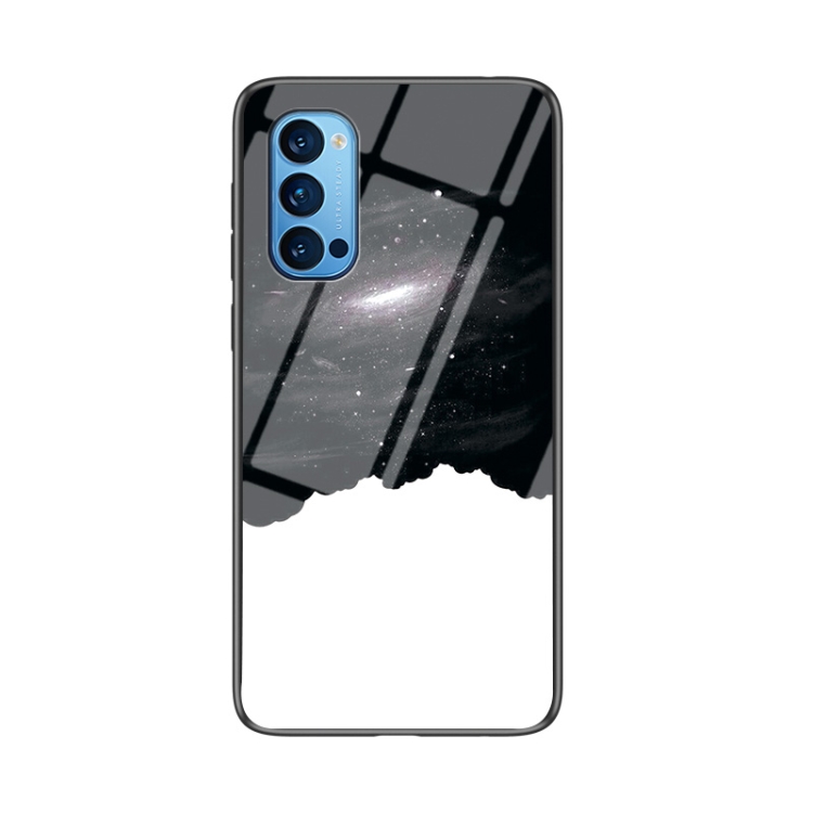 

For OPPO Reno4 Starry Sky Painted Tempered Glass TPU Shockproof Protective Case(Cosmic Starry Sky)