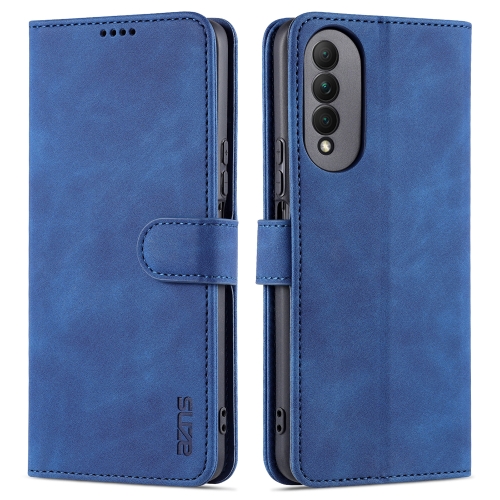 

For Honor X20 SE AZNS Skin Feel Calf Texture Horizontal Flip Leather Case with Card Slots & Holder & Wallet(Blue)