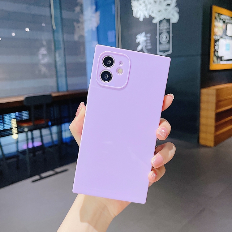 

Solid Color Square Soft TPU Shockproof Case For iPhone 12 Pro Max(Purple)