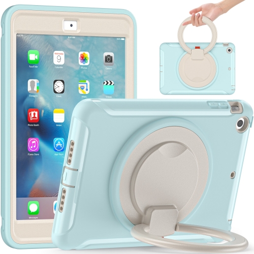 

Shockproof TPU + PC Protective Case with 360 Degree Rotation Foldable Handle Grip Holder & Pen Slot For iPad mini 3 / 2 / 1(Ice Crystal Blue)