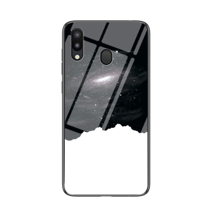 

For Samsung Galaxy M20 Starry Sky Painted Tempered Glass TPU Shockproof Protective Case(Cosmic Starry Sky)