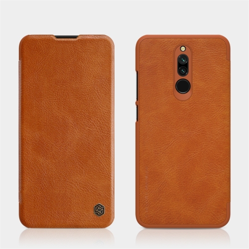 

For Xiaomi Redmi 8 NILLKIN QIN Series Crazy Horse Texture Horizontal Flip Leather Case with Card Slot(Brown)