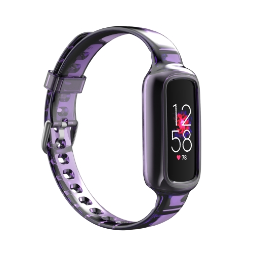 

For Fitbit Luxe Silicone Integrated Replacement Strap Watchband(Purple)