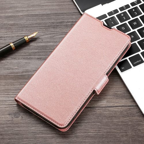 

For Sharp Aquos R6 Ultra-thin Voltage Side Buckle PU + TPU Horizontal Flip Leather Case with Holder & Card Slot(Rose Gold)