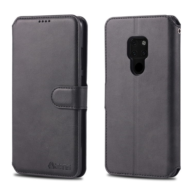 

ForHuawei Mate 20 / 20X AZNS Calf Texture Magnetic Horizontal Flip PU Leather Case with Holder & Card Slots & Photo Frame(Black)