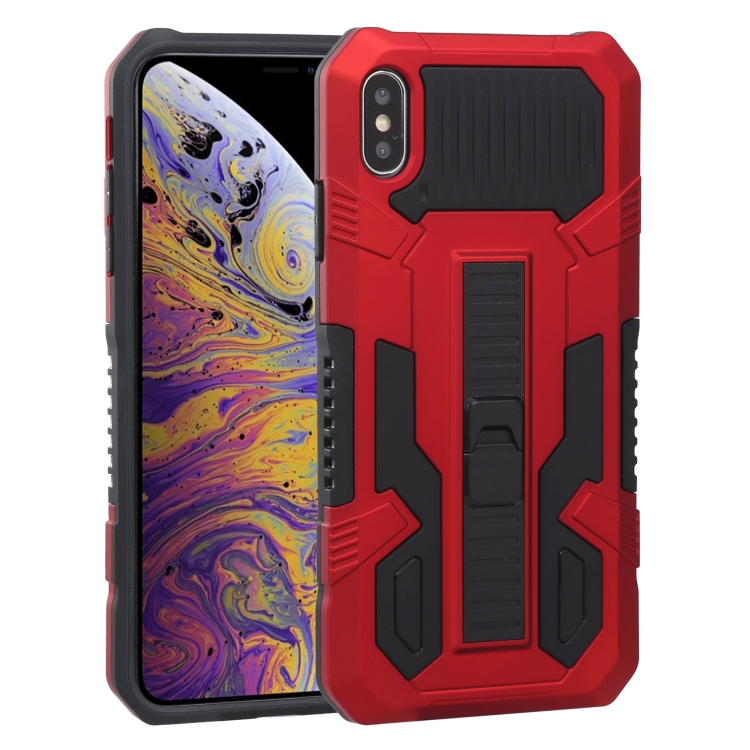 

Vanguard Warrior All Inclusive Double-color Shockproof TPU + PC Protective Case with Holder For iPhone XS Max(Red)