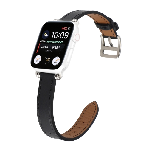

Single Circle 14mm with Beads Style Leather Replacement Strap Watchband For Apple Watch Series 6 & SE & 5 & 4 44mm / 3 & 2 & 1 42mm(Black)