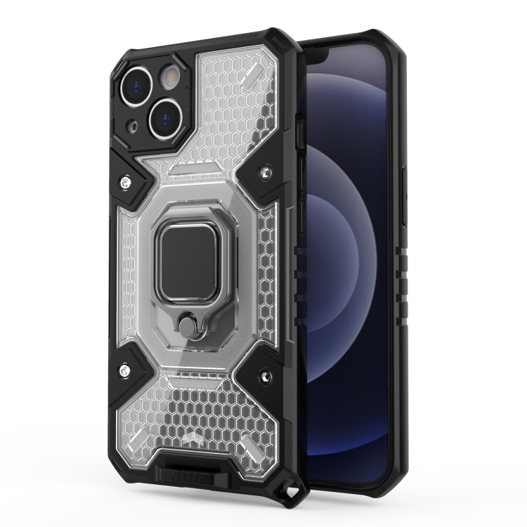 

Space PC+TPU Ring Holder Protective Case For iPhone 13(White)
