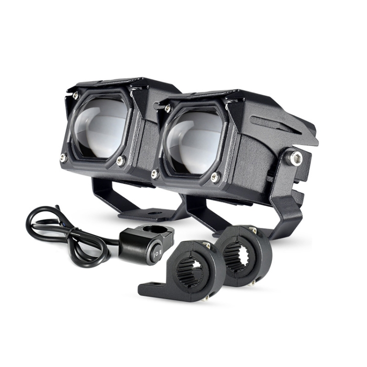

2 PCS U9 Plus 9-85V 30W Motorcycle / Car IP68 Waterproof External LED Glare Small Steel Cannon Lens Headlight Spotlight, Specification:B Suit