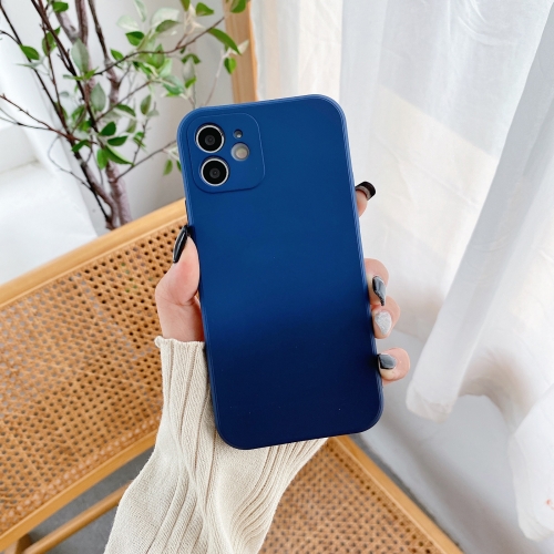 

Straight Edge Gradient Hand-feel Paint Shockproof TPU Case For iPhone 12 mini(Dark Blue)