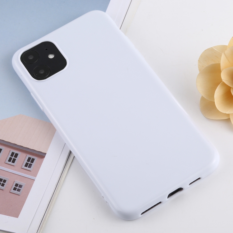 

For iPhone 11 Candy Color Plastic Protective Case(White)