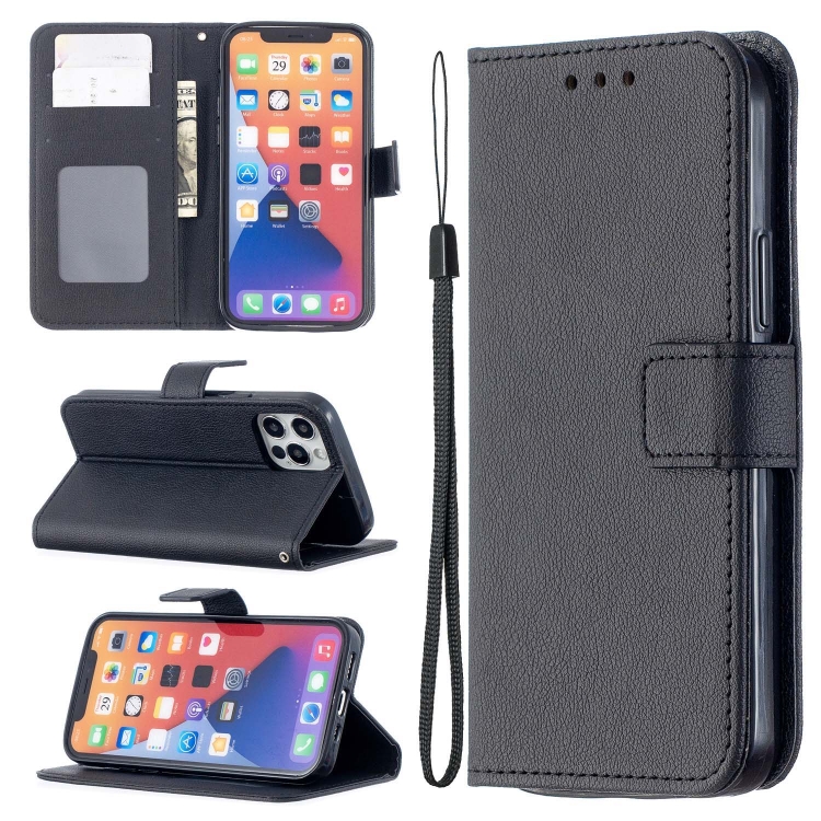 

Longan Texture Horizontal Flip PU Leather Case with Holder & Card Slots & Wallet & Photo Frame For iPhone 13 Pro Max(Black)