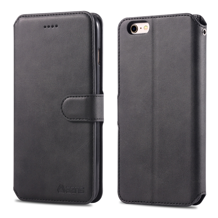 

For iPhone 6 / 6s AZNS Calf Texture Magnetic Horizontal Flip PU Leather Case with Holder & Card Slots & Photo Frame(Black)