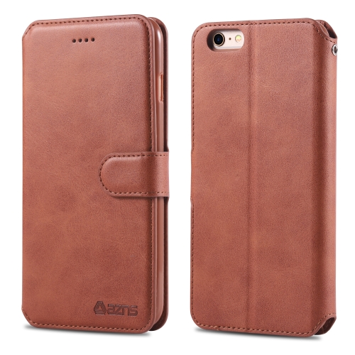 

For iPhone 6 / 6s AZNS Calf Texture Magnetic Horizontal Flip PU Leather Case with Holder & Card Slots & Photo Frame(Brown)