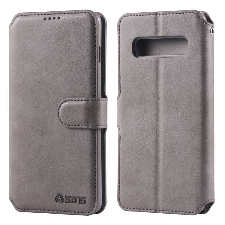 

For Galaxy S10e AZNS Calf Texture Magnetic Horizontal Flip PU Leather Case with Holder & Card Slots & Photo Frame(Gray)