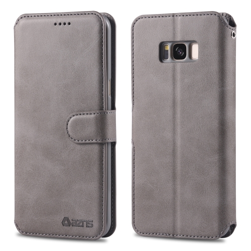 

For Galaxy S8 Plus AZNS Calf Texture Magnetic Horizontal Flip PU Leather Case with Holder & Card Slots & Photo Frame(Gray)