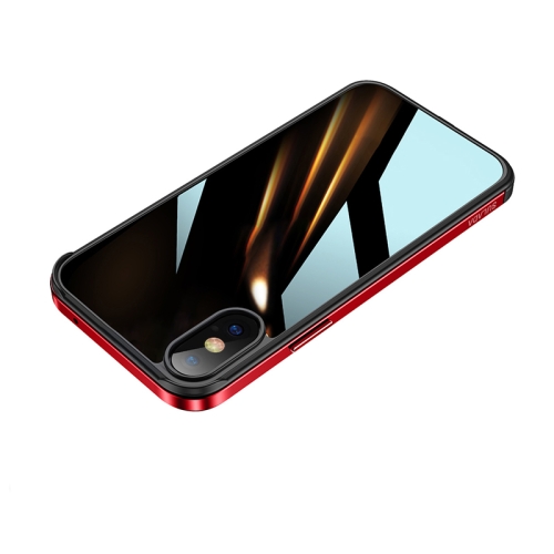 

SULADA Shockproof Aviation Aluminum Metal Frame + Nano Glass + TPU Protective Case For iPhone XS / X(Red)