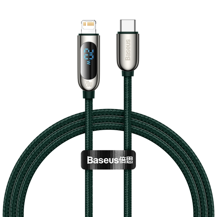 

Baseus CATLSK-06 20W USB-C / Type-C to 8 Pin Display Fast Charging Data Cable, Cable Length: 1m(Dark Green)