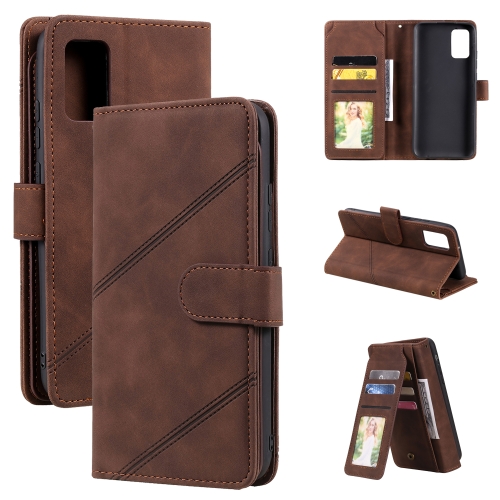 

For Samsung Galaxy A02s EU Version Skin Feel Business Horizontal Flip PU Leather Case with Holder & Multi-Card Slots & Wallet & Lanyard & Photo Frame(Brown)