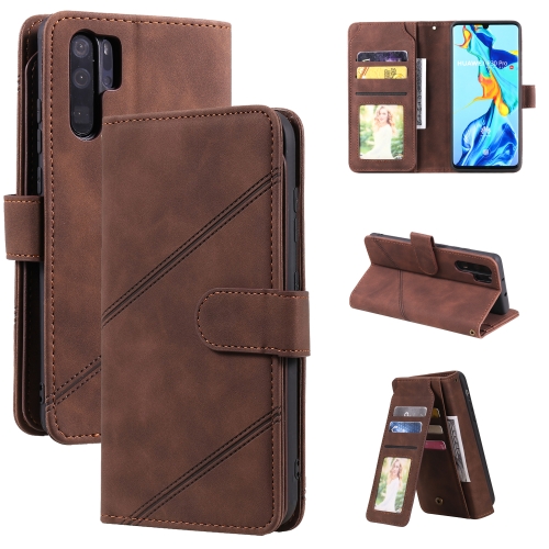 

For Huawei P30 Pro Skin Feel Business Horizontal Flip PU Leather Case with Holder & Multi-Card Slots & Wallet & Lanyard & Photo Frame(Brown)