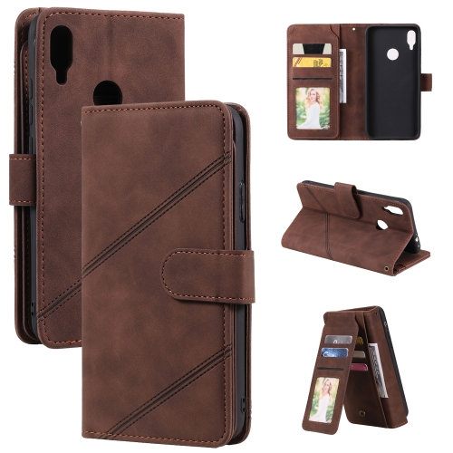 

For Xiaomi Redmi Note 7 Skin Feel Business Horizontal Flip PU Leather Case with Holder & Multi-Card Slots & Wallet & Lanyard & Photo Frame(Brown)