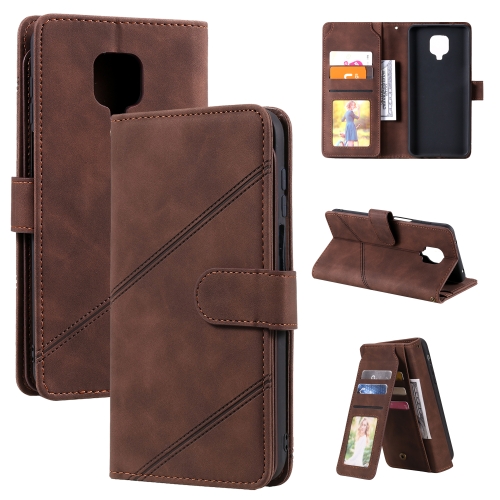 

For Xiaomi Redmi Note 9 Pro/Note 9S Skin Feel Business Horizontal Flip PU Leather Case with Holder & Multi-Card Slots & Wallet & Lanyard & Photo Frame(Brown)