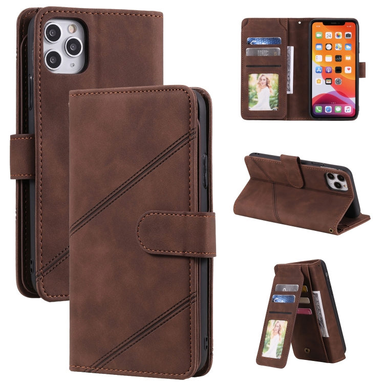 

Skin Feel Business Horizontal Flip PU Leather Case with Holder & Multi-Card Slots & Wallet & Lanyard & Photo Frame For iPhone 11 Pro(Brown)