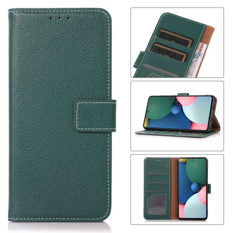 

For Xiaomi Mi 11 Lite Litchi Texture PU + TPU Horizontal Flip Leather Case with Holder & Card Slots & Wallet(Dark Green)