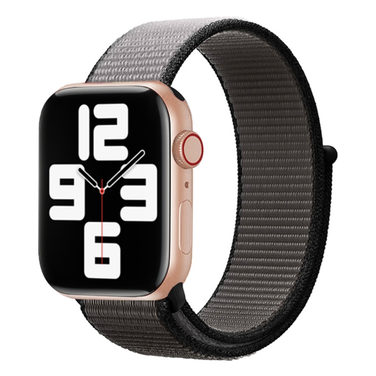 

For Apple Watch Series 6 & SE & 5 & 4 44mm / 3 & 2 & 1 42mm Color Matching Nylon Watchband(Black + Grey)