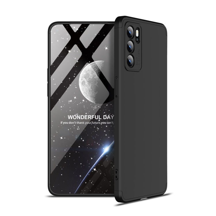 

For OPPO Reno6 Pro 5G GKK Three Stage Splicing Full Coverage PC Case(Black)