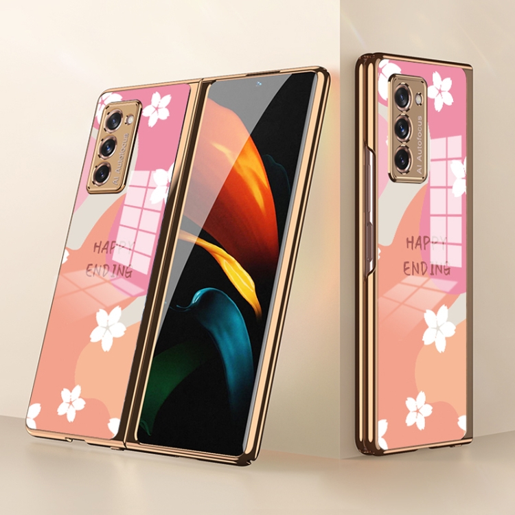 

For Samsung Galaxy Z Fold2 5G GKK Electroplating Painted Glass Protective Case(Happy Ending 05)